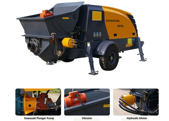 Electric Motor Wet Shotcrete Machine 25 Cube Meter 300L Hopper Capacity